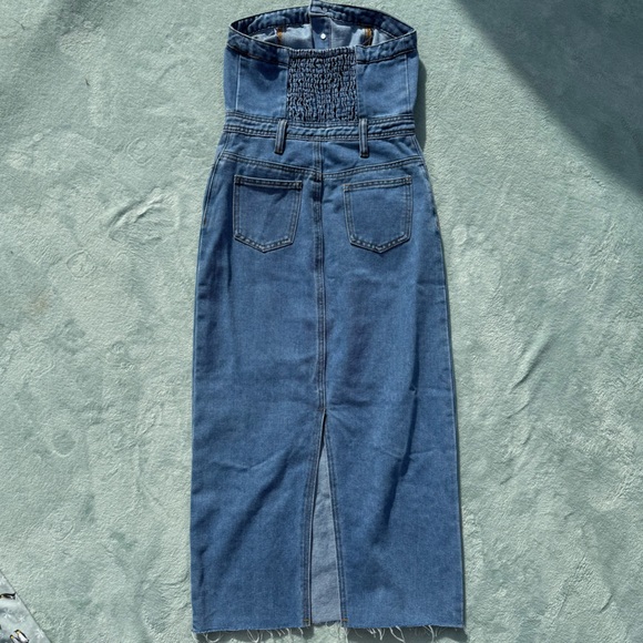 Sincerely Jules denim strapless midi dress - Picture 3 of 9